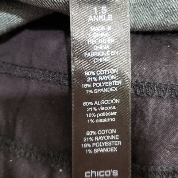 Chicos So Slimming Girlfriend Ankle Jean Size 10 MEDIUM Dark Blue 27.5" Inseam - Picture 7 of 8